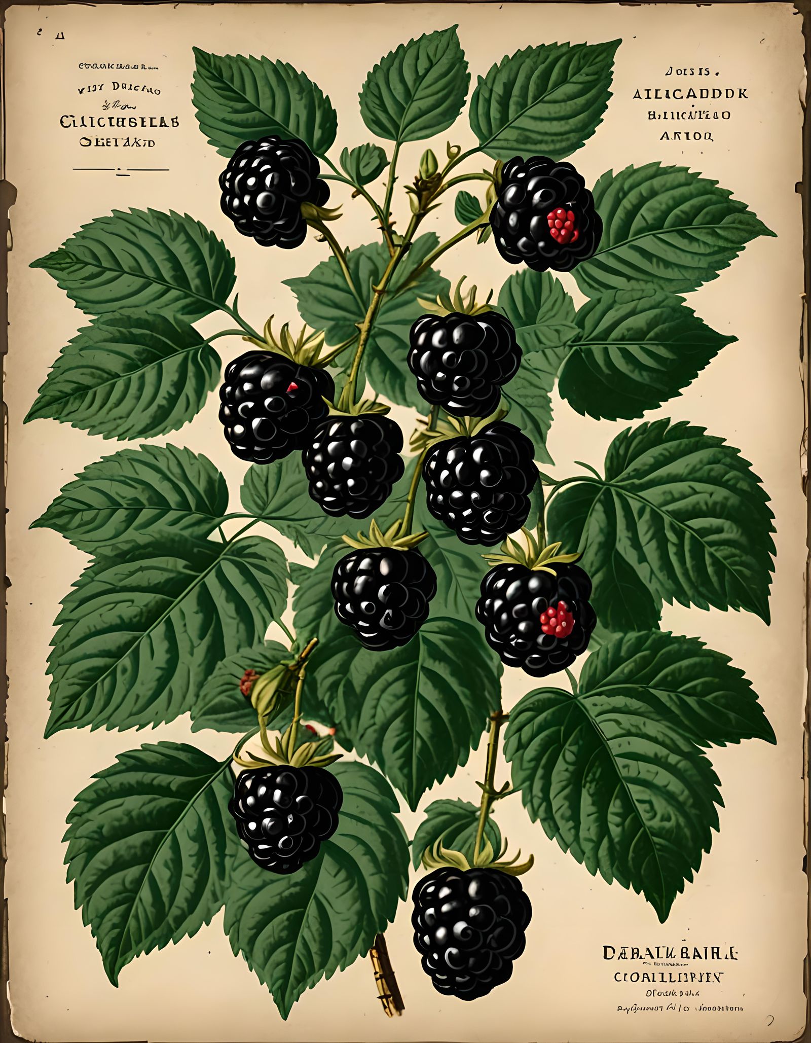 Victorian Blackberry Seed Catalog Abstract Art