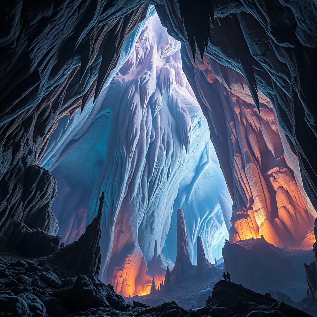 Surreal Cave Landscape in Photorealistic Style