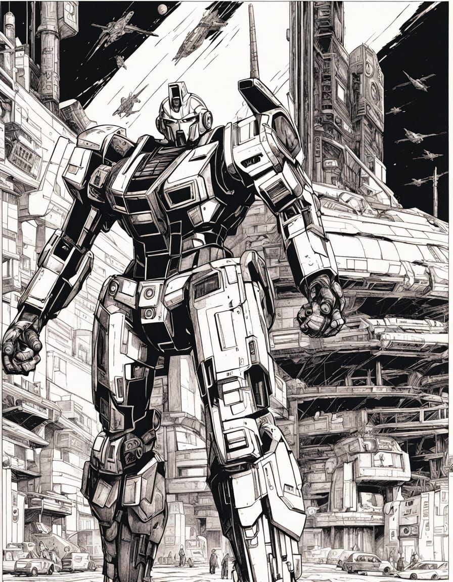 Gundam Pilot Emerges from Cockpit in Battle-Scarred Gundam