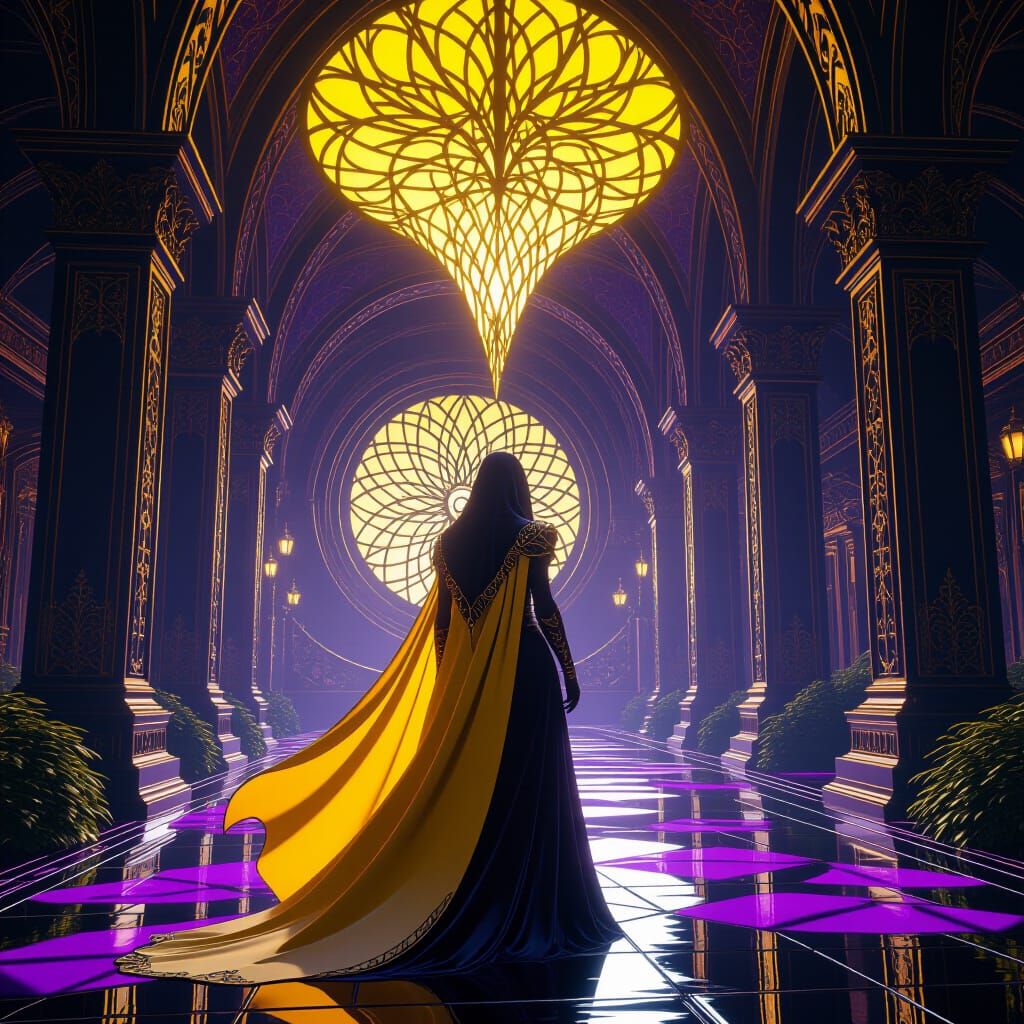 Dark Fantasy Courtesan with Volumetric Lighting