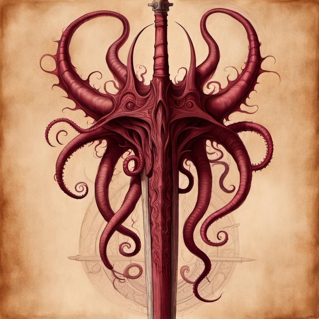 Cursed Eldritch Horror Greatsword as Concept Art