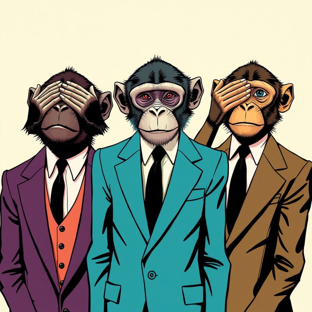 Three Wise Monkeys in Suits: See, Hear, Speak No Evil