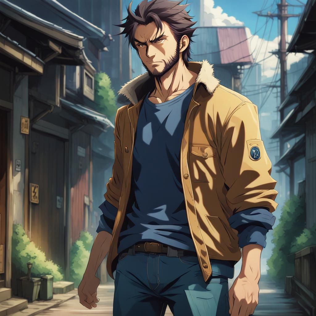 Wolverine in Everyday Clothes: Anime Style