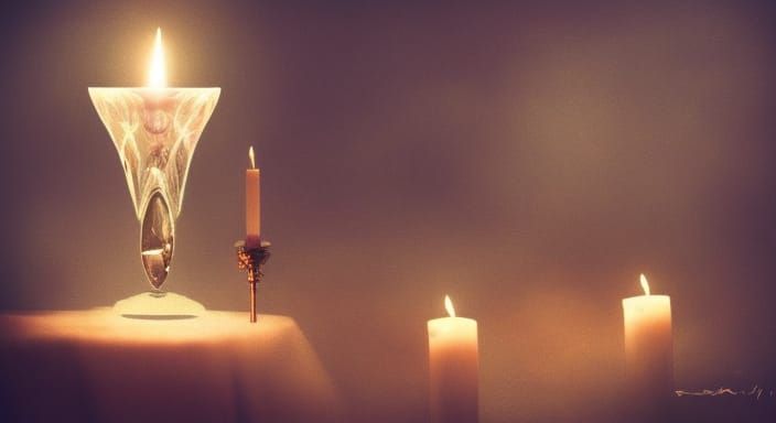 Mystical Crystal Ball in Candlelight Haze