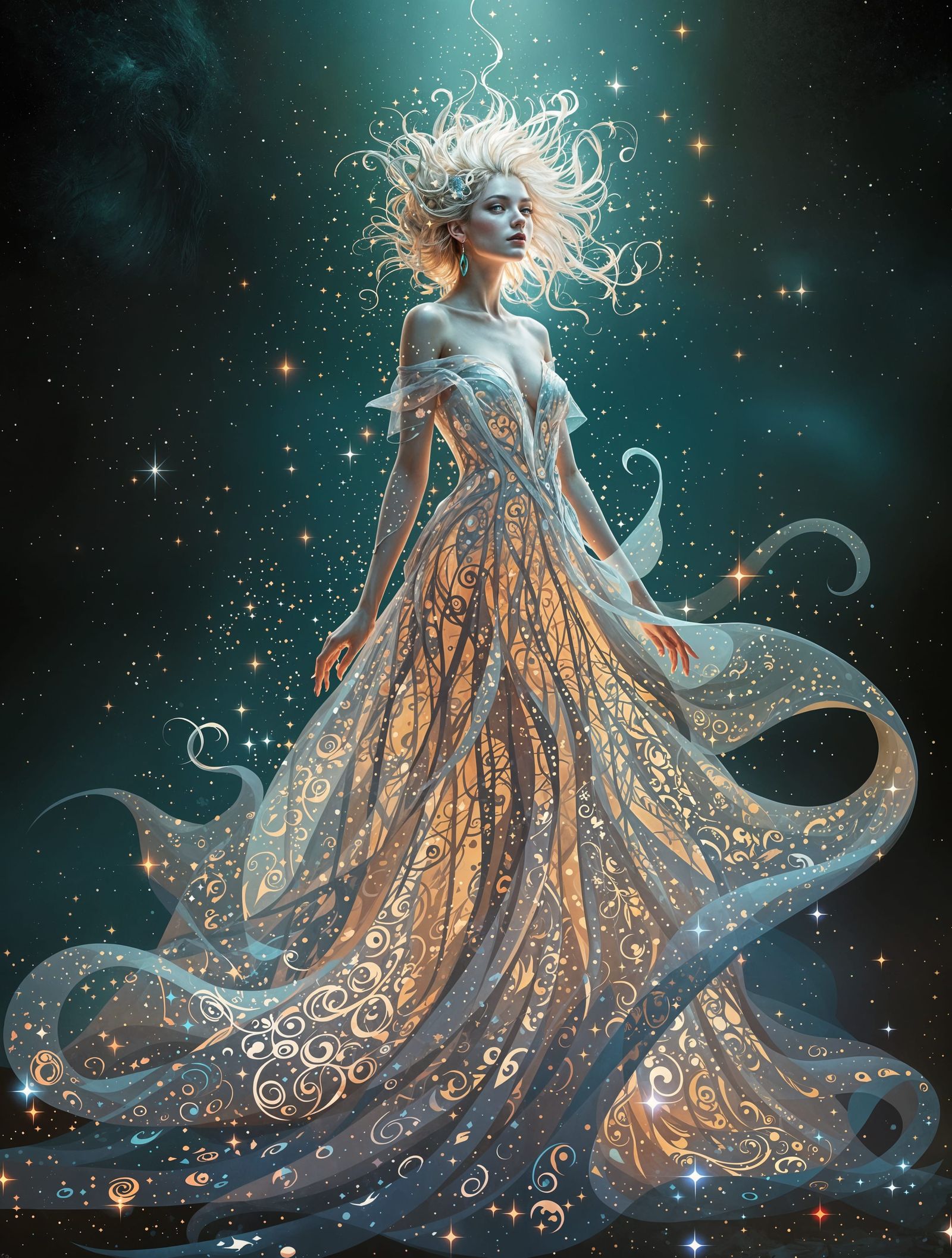 Surreal Goddess in Enchanted Illumination