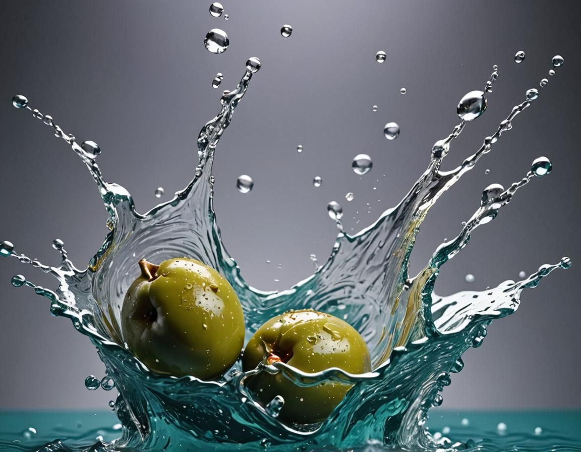 1 olive fruit in splash of water