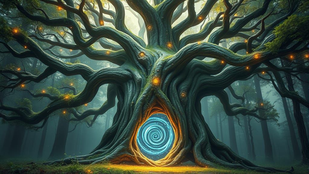 Ancient Tree Portal in Mystical Forest