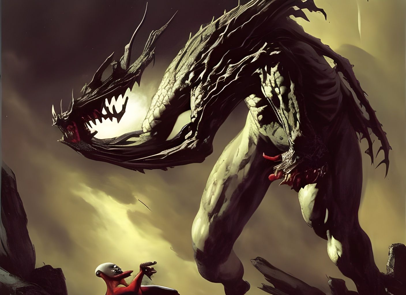 Albino Alien Devouring Symbiotes: Dark Fantasy Masterpiece