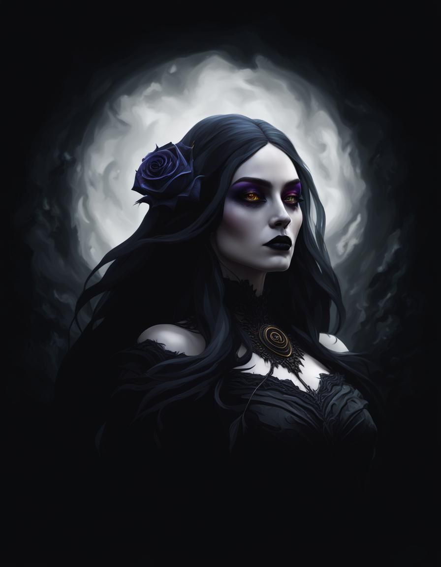 Black rose with gothic vibes& shimmery vibes  hyperdetailed cool colors digital art 8K resolution photorealistic trendin...