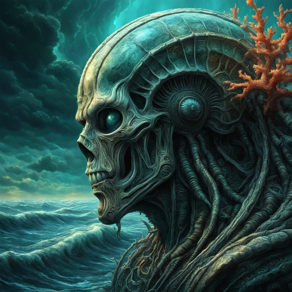 Majestic Oceanic Entity Sings in Vibrant Island of Coral