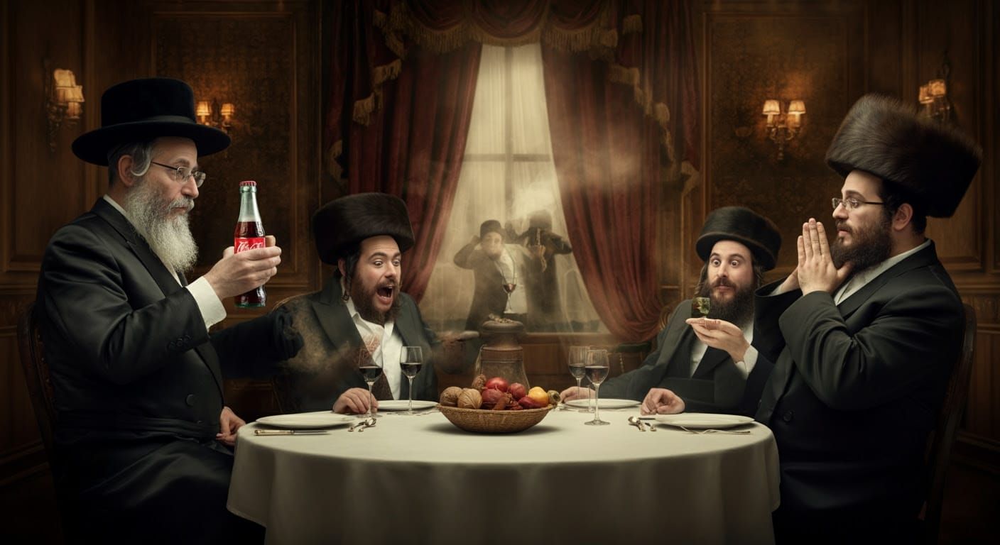 Dramatic Soda Presentation in Luxurious Dining Room