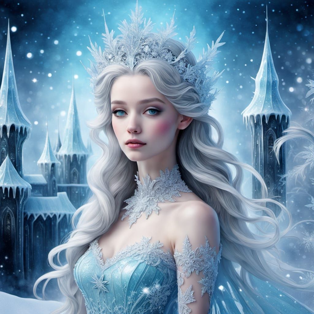 Frozen Snow Fairy with Diamond Tiara