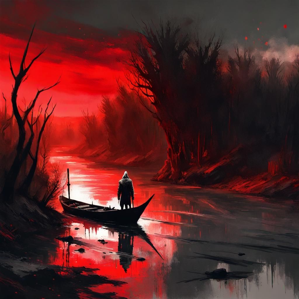 Charon on the River Styx: Hellish Speedpaint