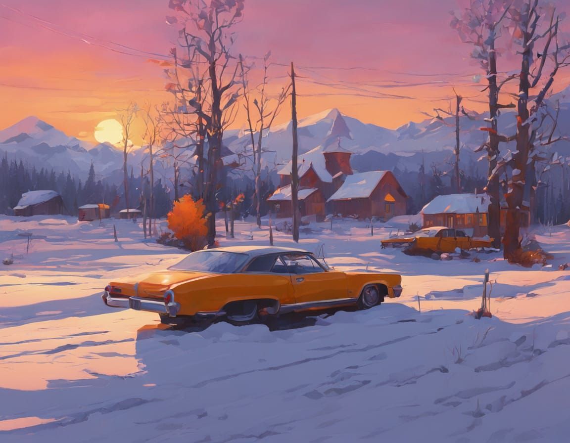 Winter Wonderland in Vibrant Hyper-Realism