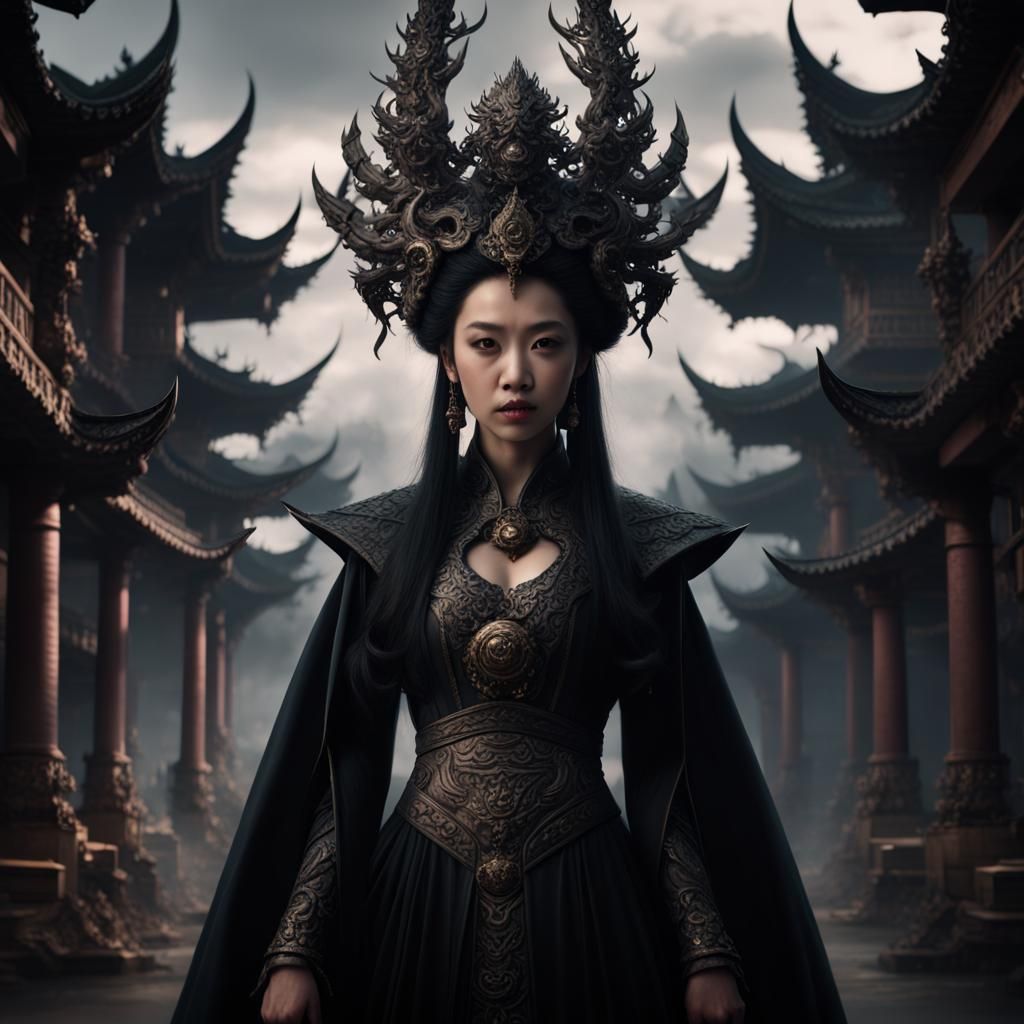 Epic Asian Witch Queen: Digital Matte Painting