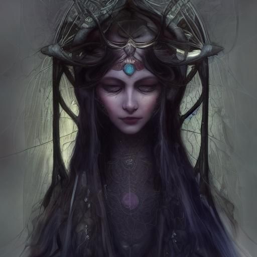 Glimmering Dewdrops in Dark Nature, Digital Art