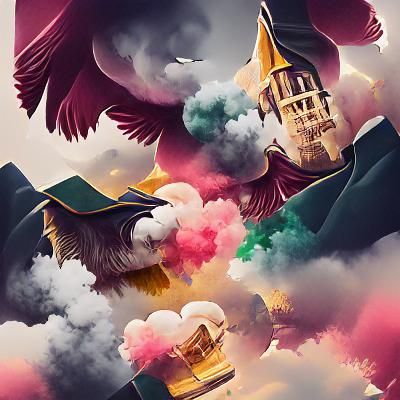 Gothic Castle Against Twilight Sky