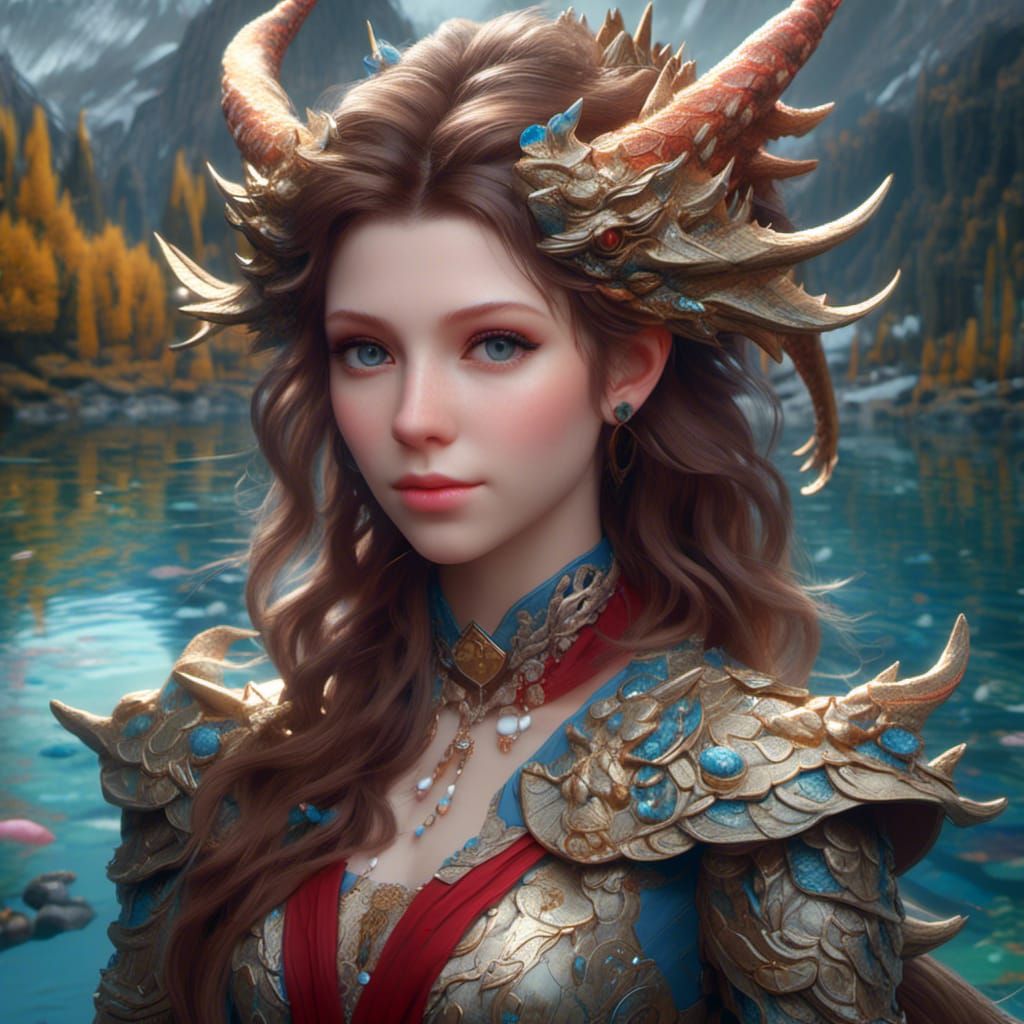 Anna Kendrick and Dragon Fantasy Portrait