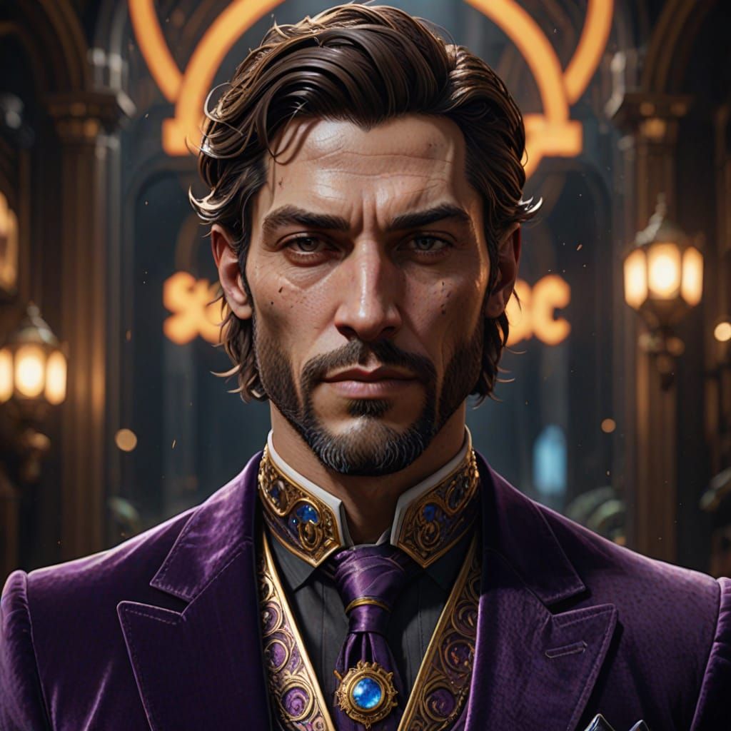 Eggplant Velvet Portrait in Artistic Flamboyance Style