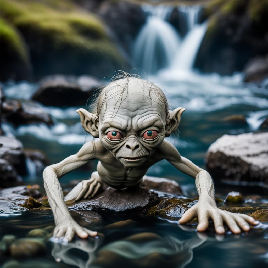 Gollum Fishing in the Fairy Pools of Skye