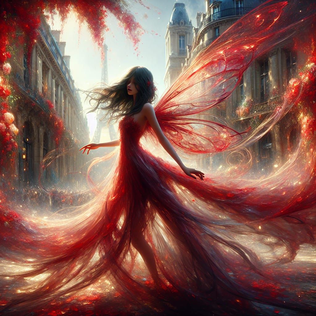 Parisian fairy in red