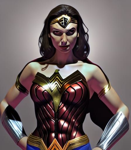 Wonder Woman Comic Art in Yoshitaka Amano Style