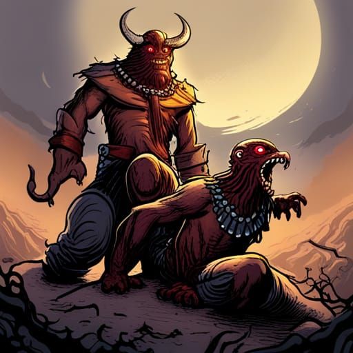 Three-Eyed Monster in Comic Book Style