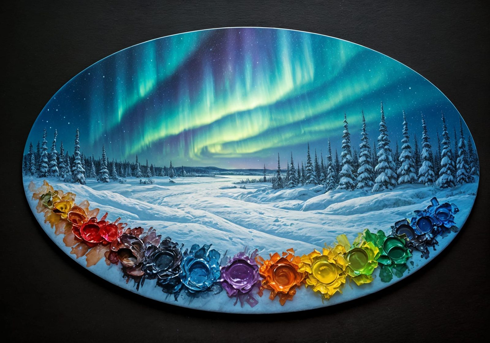 Winter Wonderland Oil Painting in Thick Brush Strokes