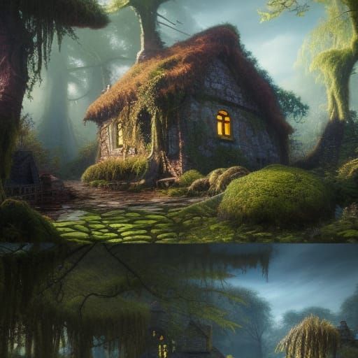 High Gothic Cottage in Enchanted Woodland