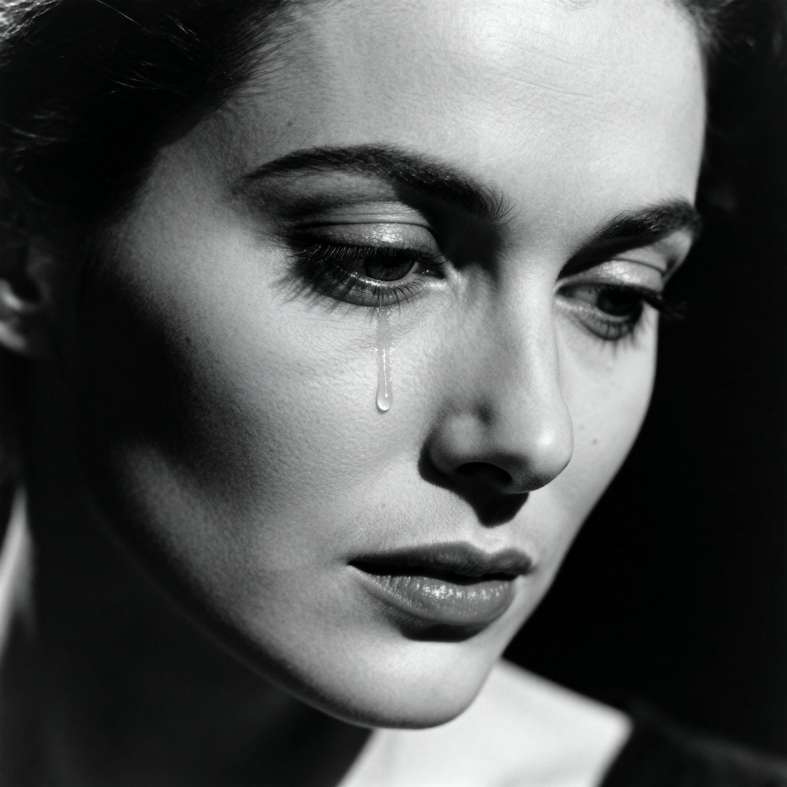 Melancholy Portrait of a Sad Woman, Black and White