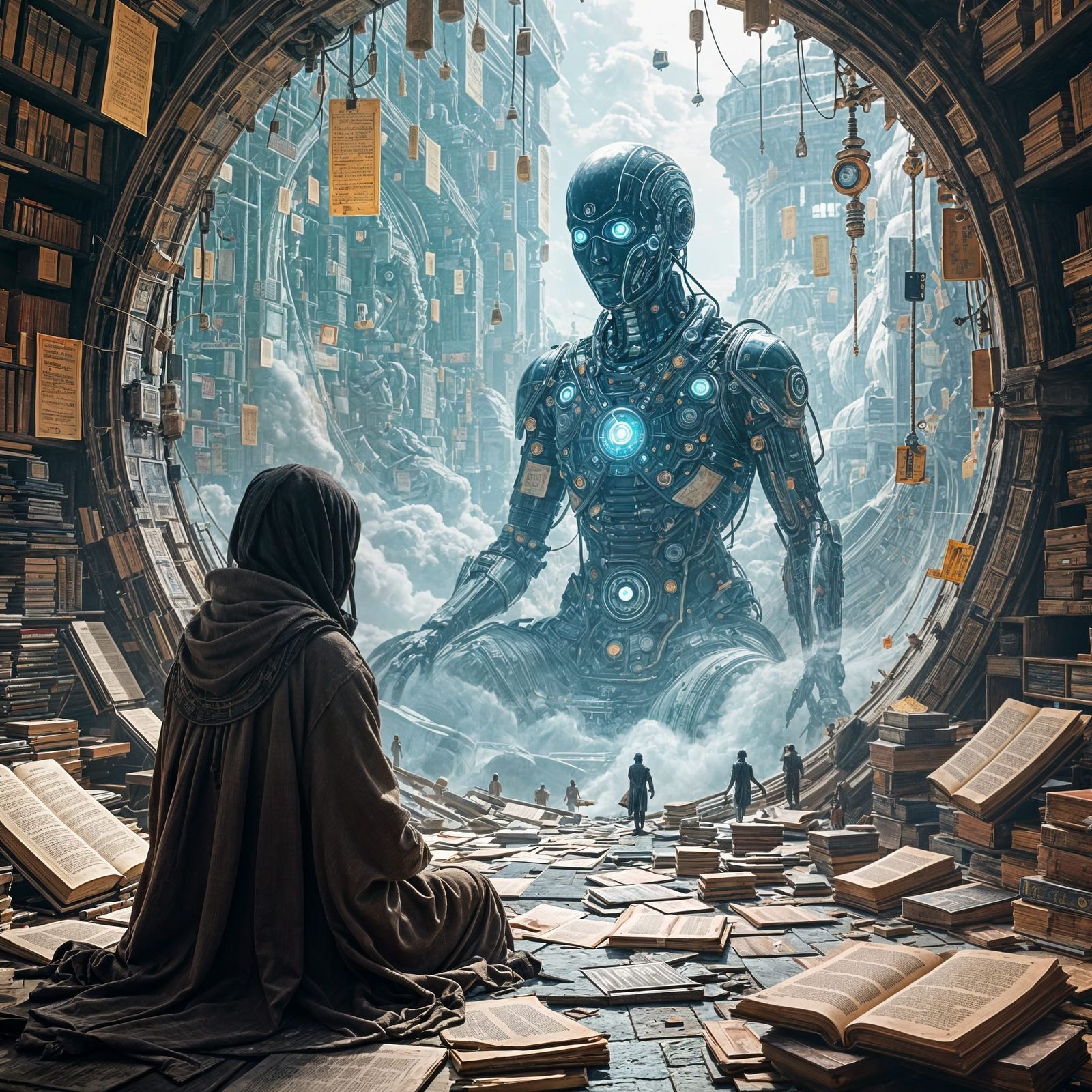 Timeless Observer: AI Depiction of Life and Information