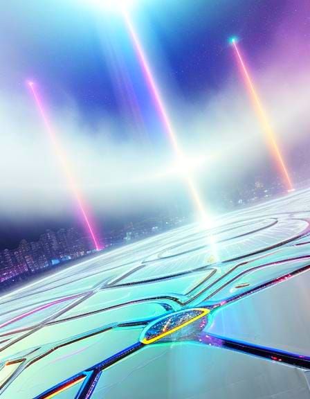 Cathedral Laser Beam Spell: Hyperrealistic Ancient Tech