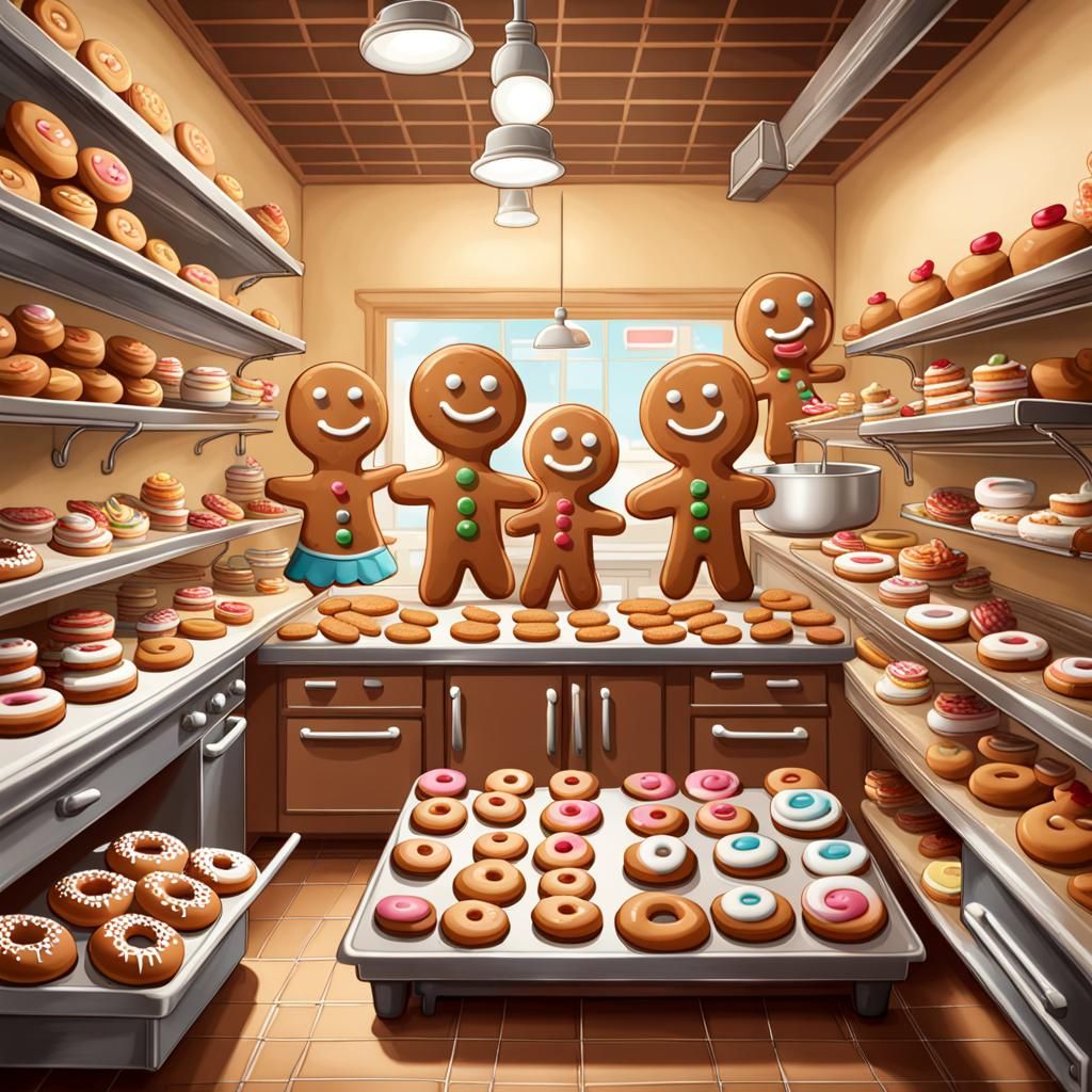 Animated Treats in a Busy Bakery Kitchen