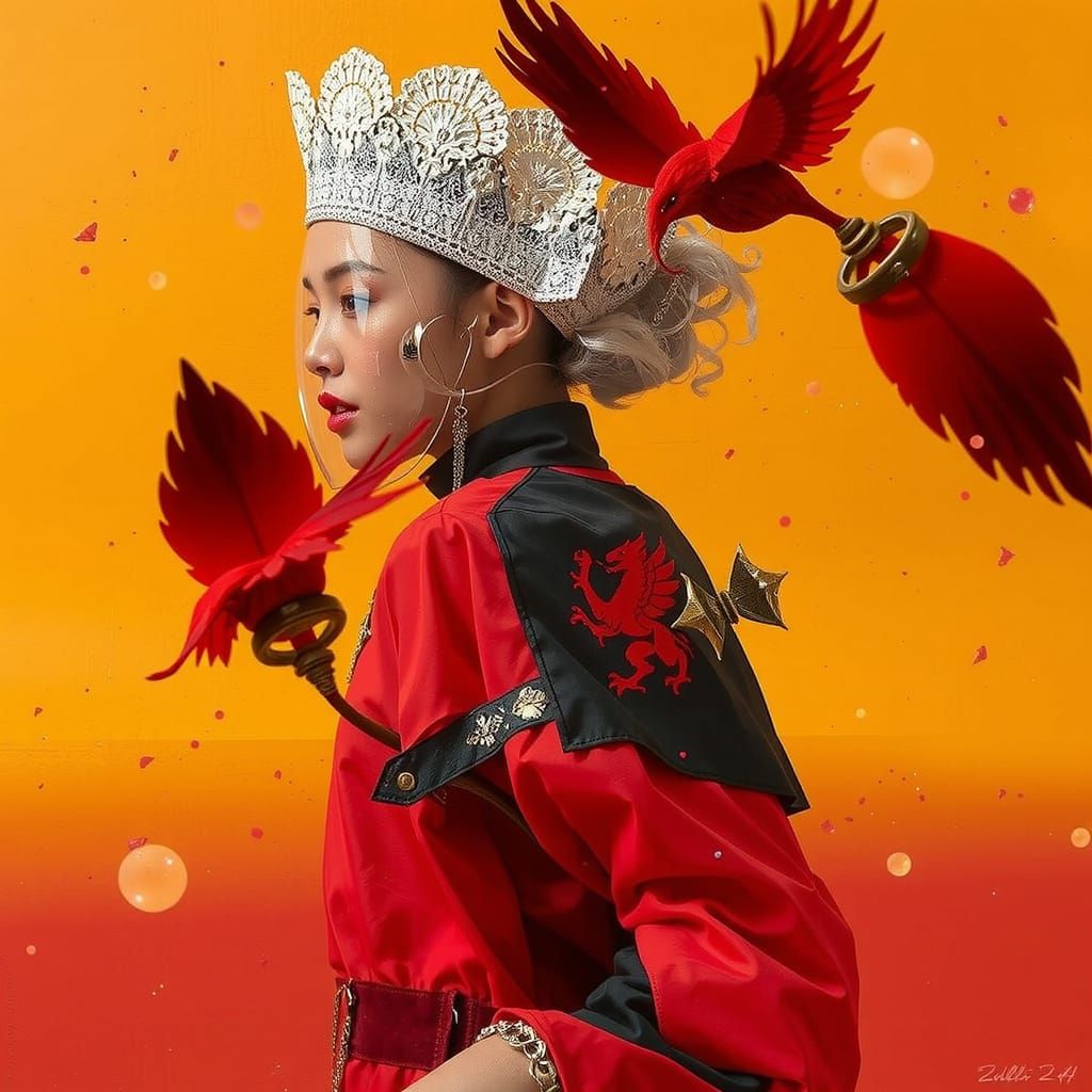 Abstract Swirling Reds and Crimson Forms