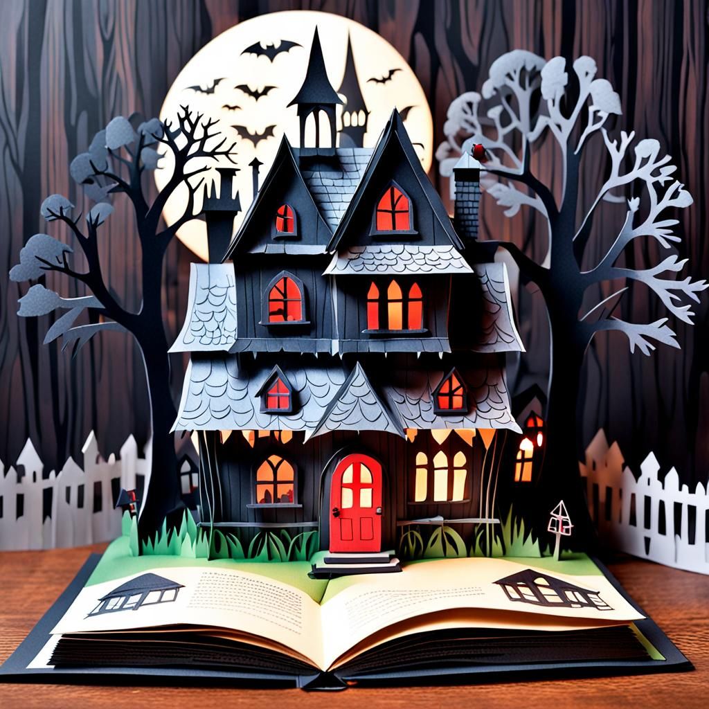 Spooky house pop up book