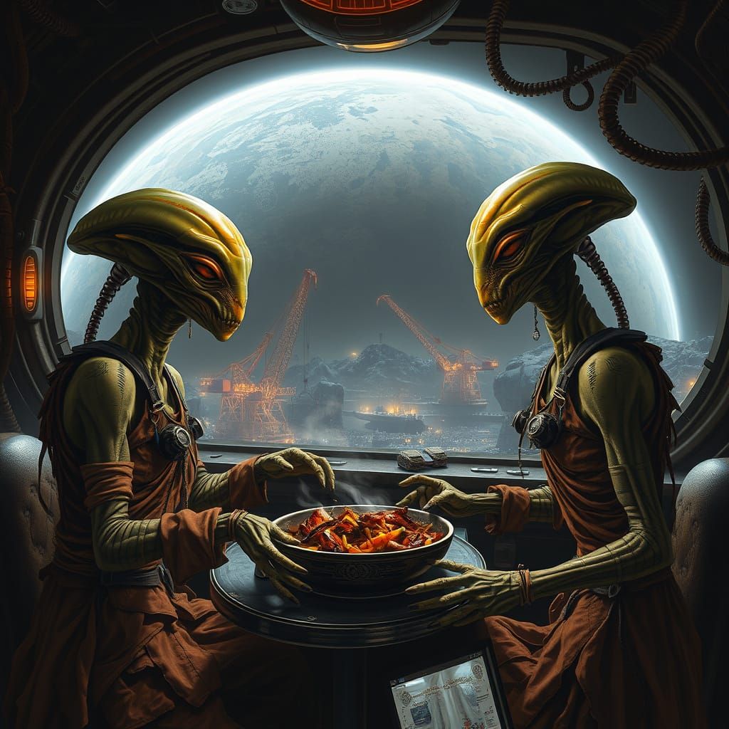Aliens Meet in Organic-Futuristic Space Station Bar