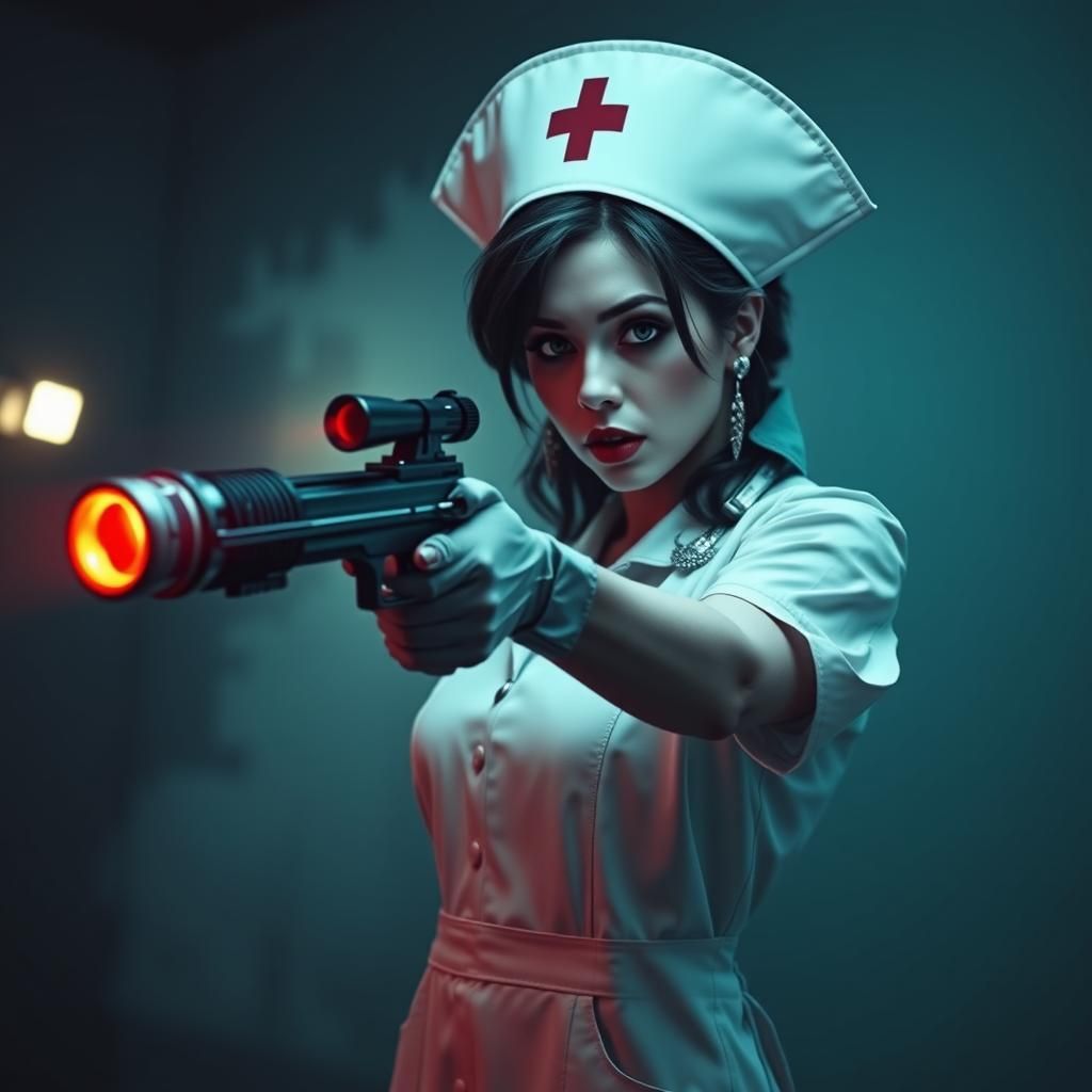 Raygun Gothic Dark Evil Nurse Illustration