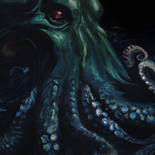 Ethereal Cthulhu Portrait in Dark Palette