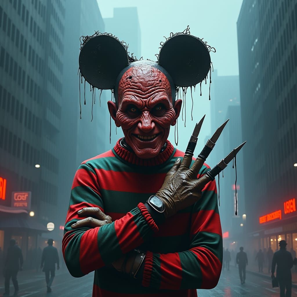 Freddy Krueger as Twisted Mickey Mouse in Dreamscape