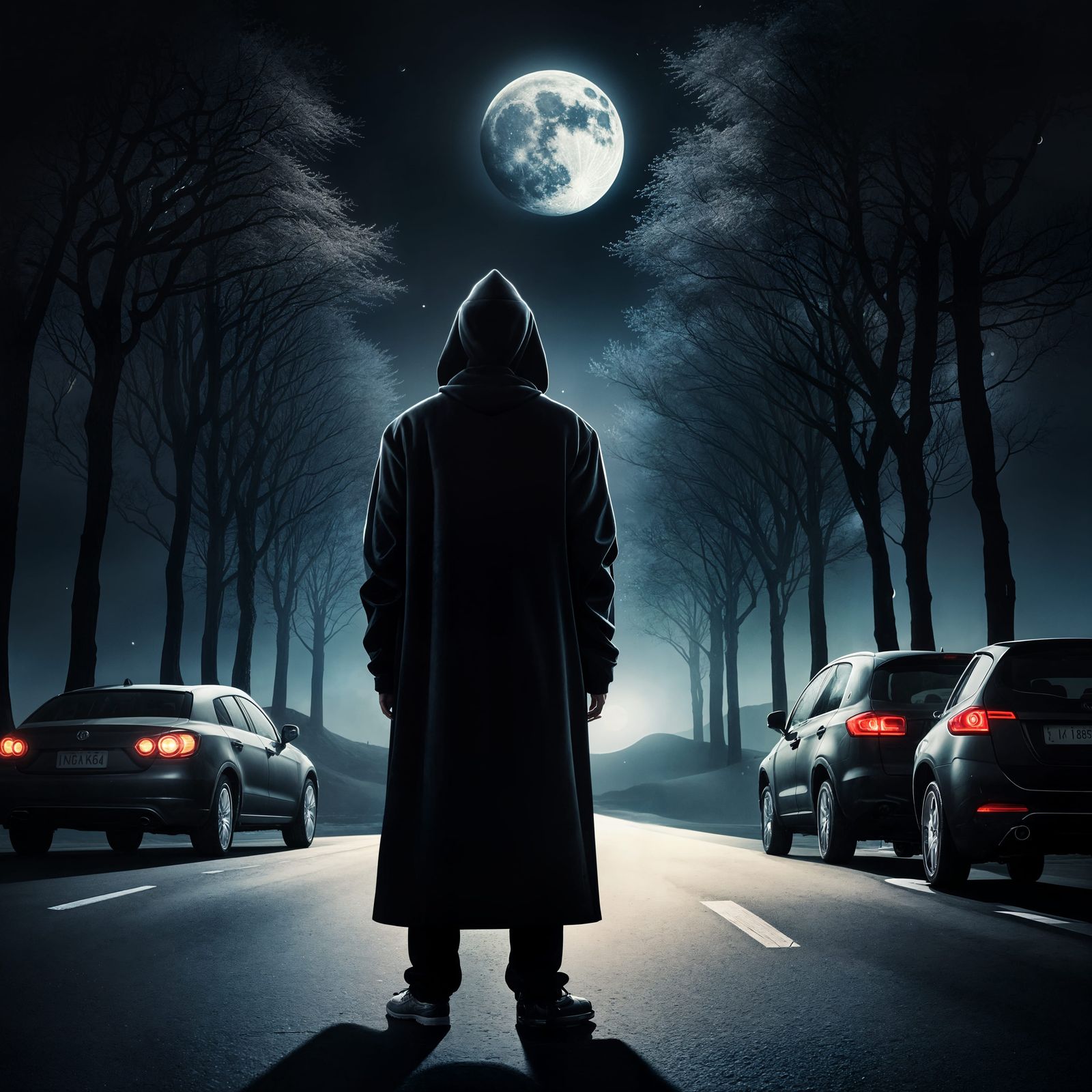 Optical Illusion: Moon Captured in Car Trunk