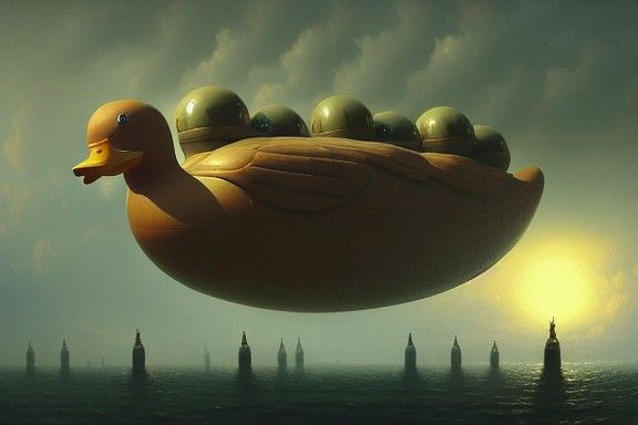 Giant Rubber Duck Airship Painting