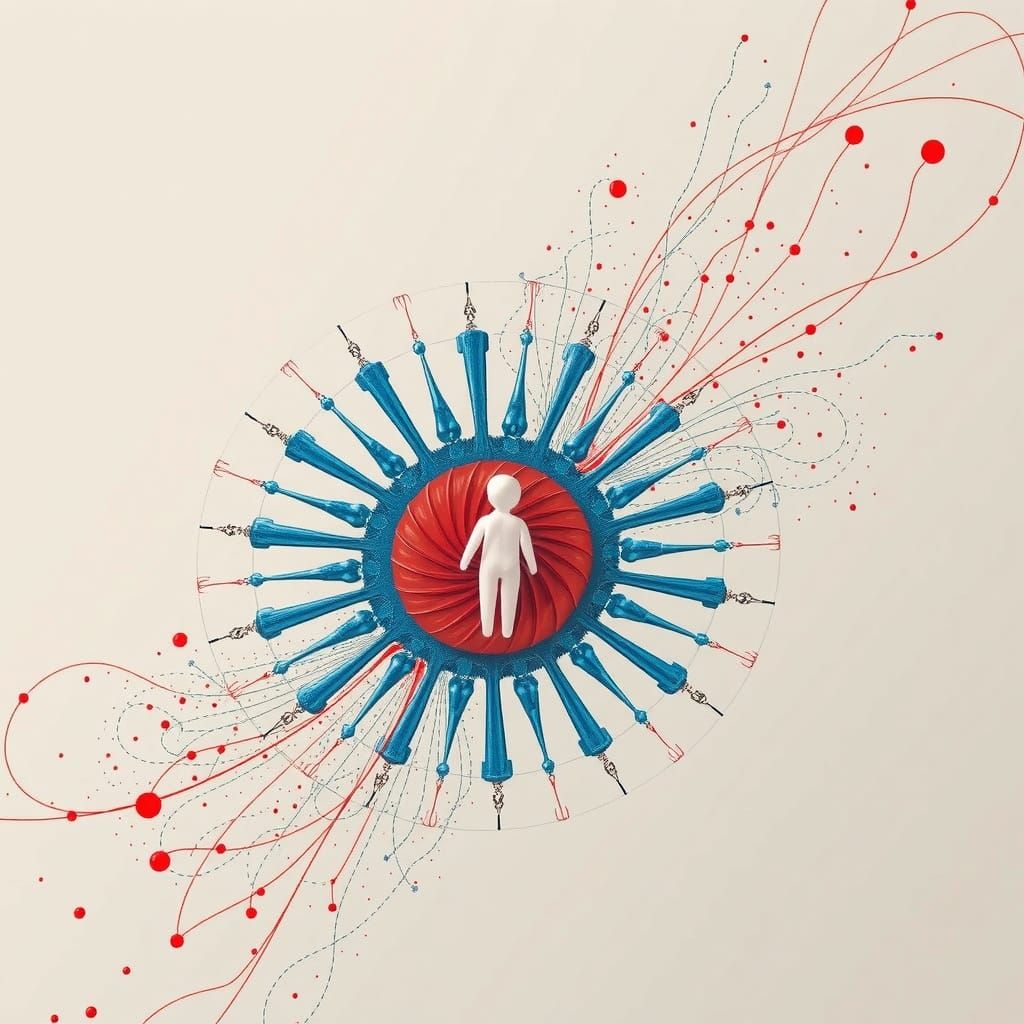 Abstract Swirling Red Forms