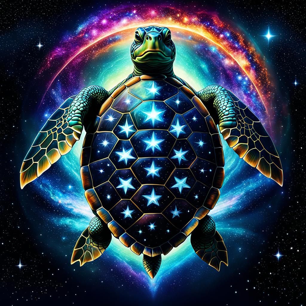 Turtle Constellation in Beautiful Night Sky