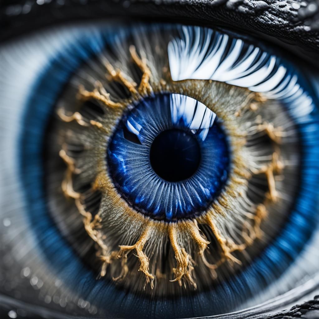 Macro Photograph of Otter Eye with Blue Iris