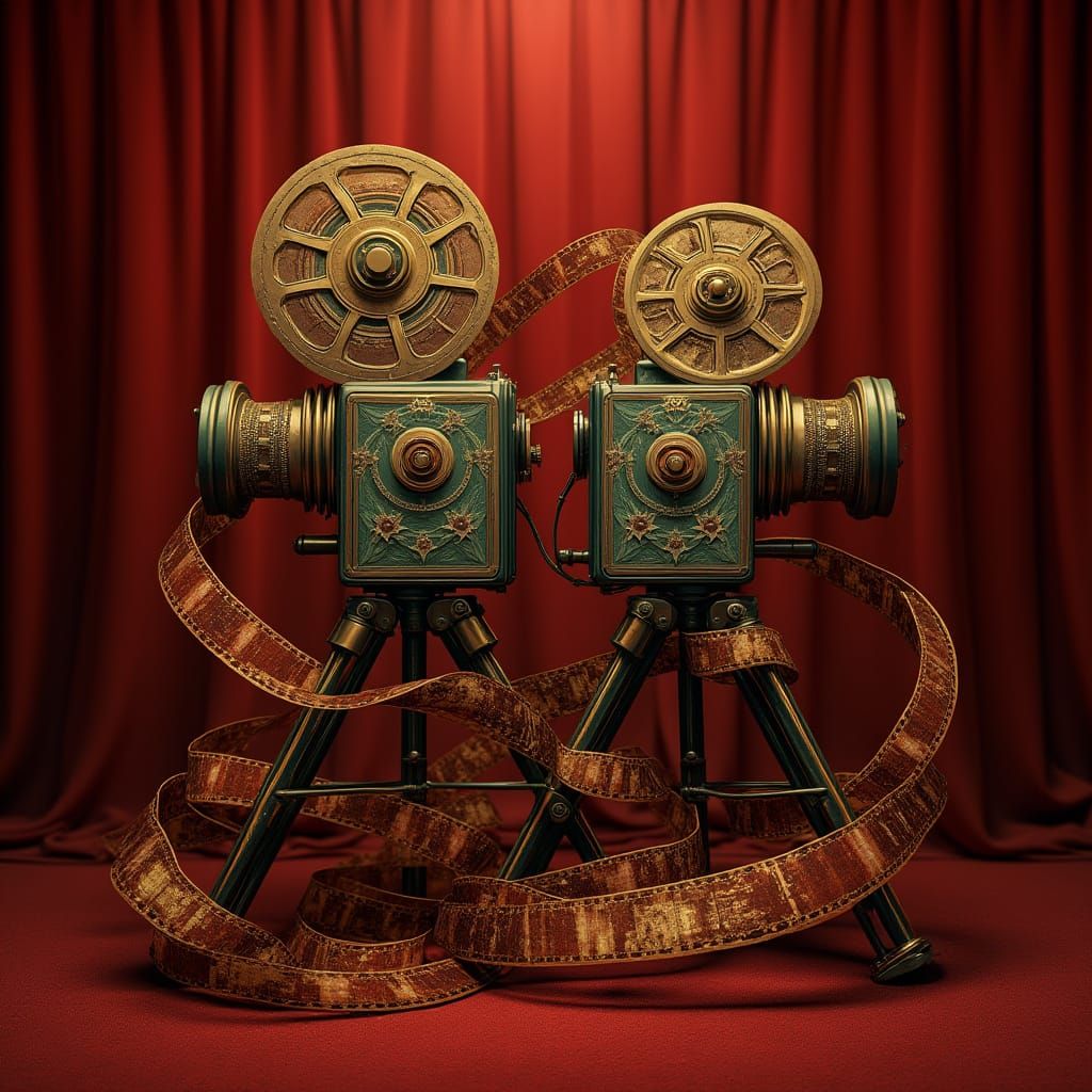 Luxurious Cinema Reel in Art Nouveau Style
