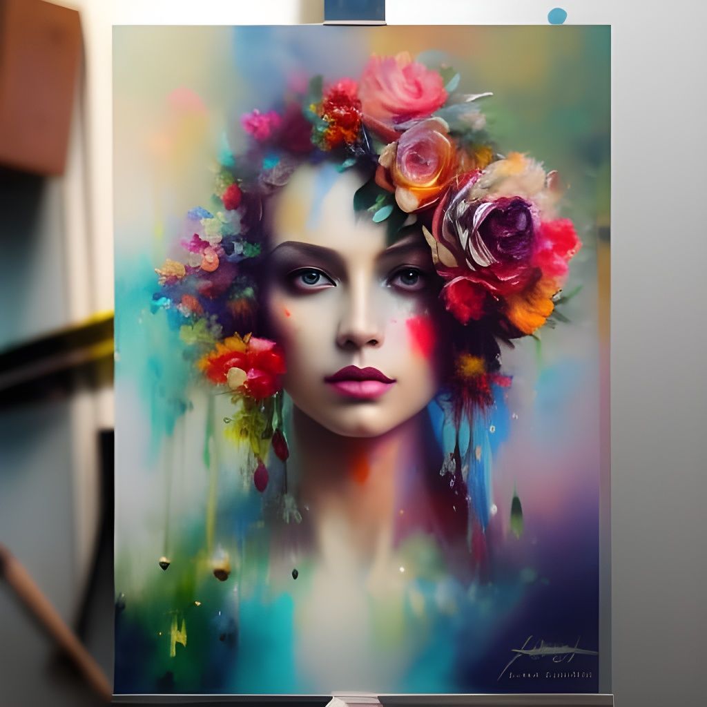 The AI Painting Shows the Painting of a Painting (The Wednesday Portraits, Work #4)