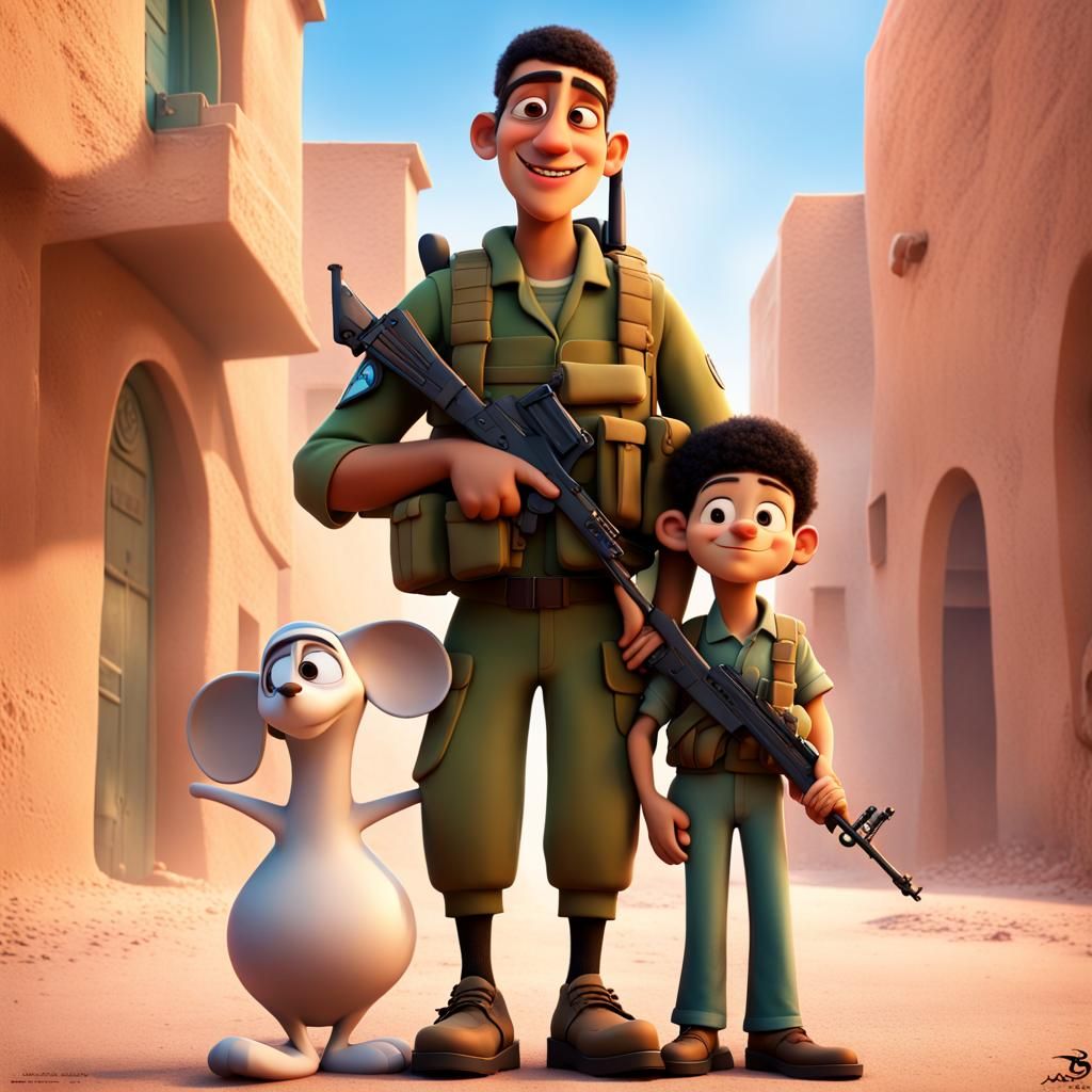 Pixar-Style Movie Poster of Two Friends