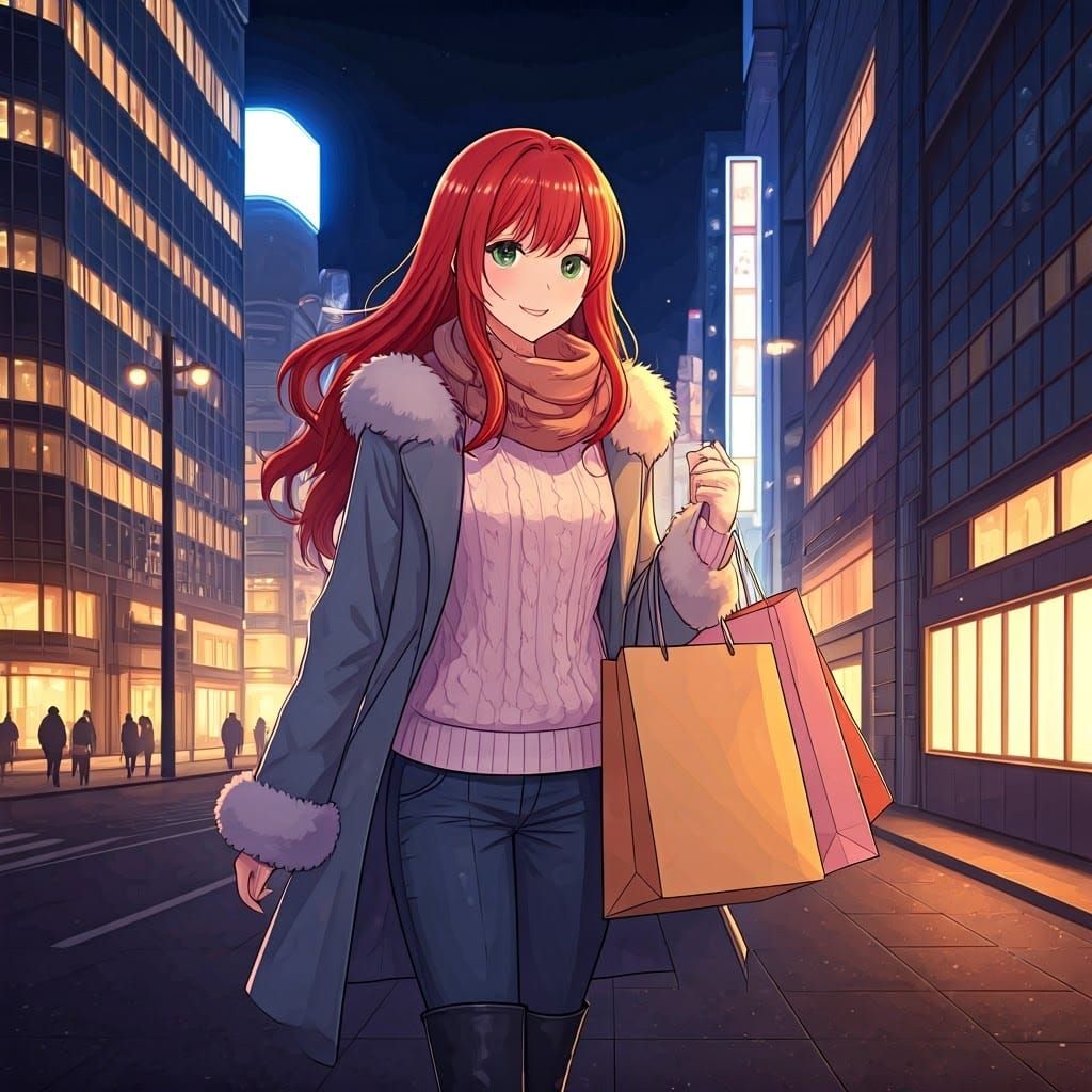 Akane shopping in Tokyo