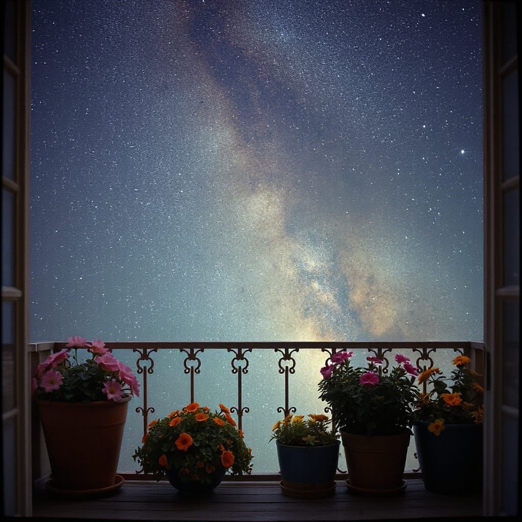 Balcony View: Infinite Space with Milky Way