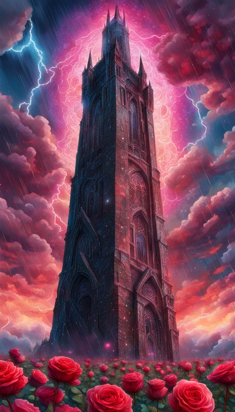 Tower and Roses: Cosmic Holographic Illustration